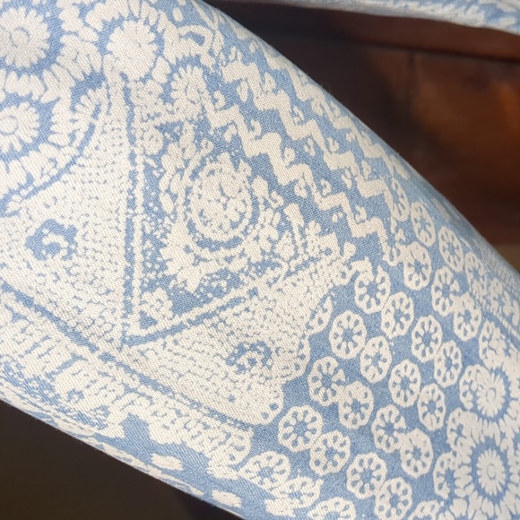 STANDARD GRACE* Sz L long sleeve 2pkt button front denim like patchwork look top - Picture 3 of 14